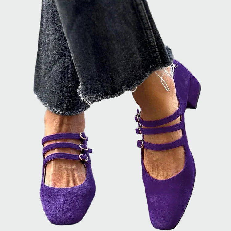 Baleríny Se Třemi Pásky Fialové Pro Pohodlí Po Celý Den