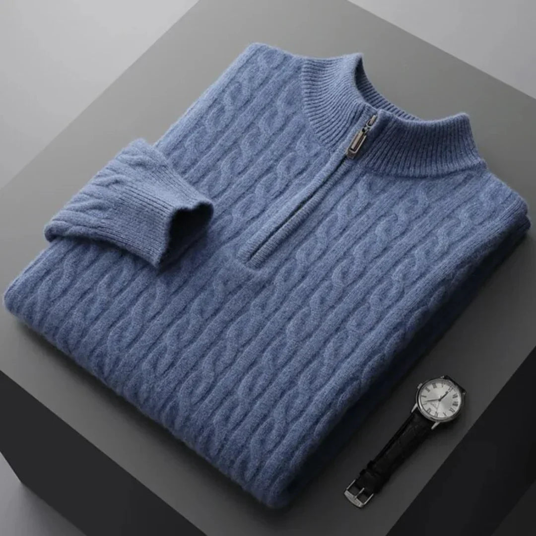 Deneb Cashmere Woven Half Zip - fotografie 3