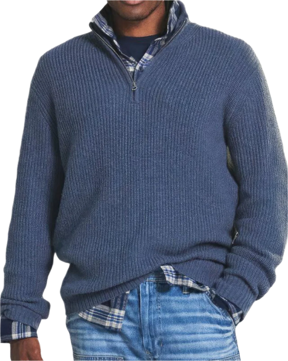 Diego Zip Sweater - barva modrá - fotografie 1