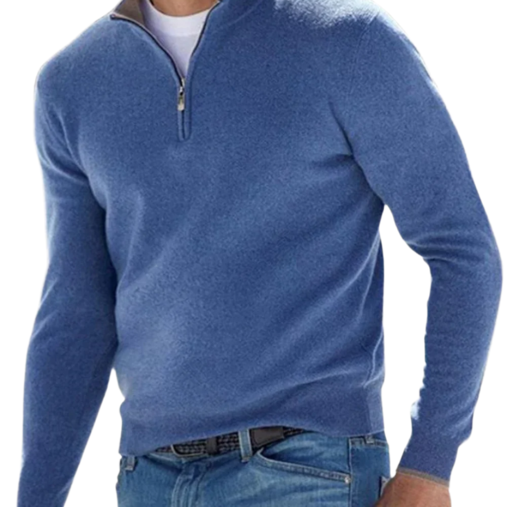 Elegant Zip Sweater - barva černá - fotografie 1