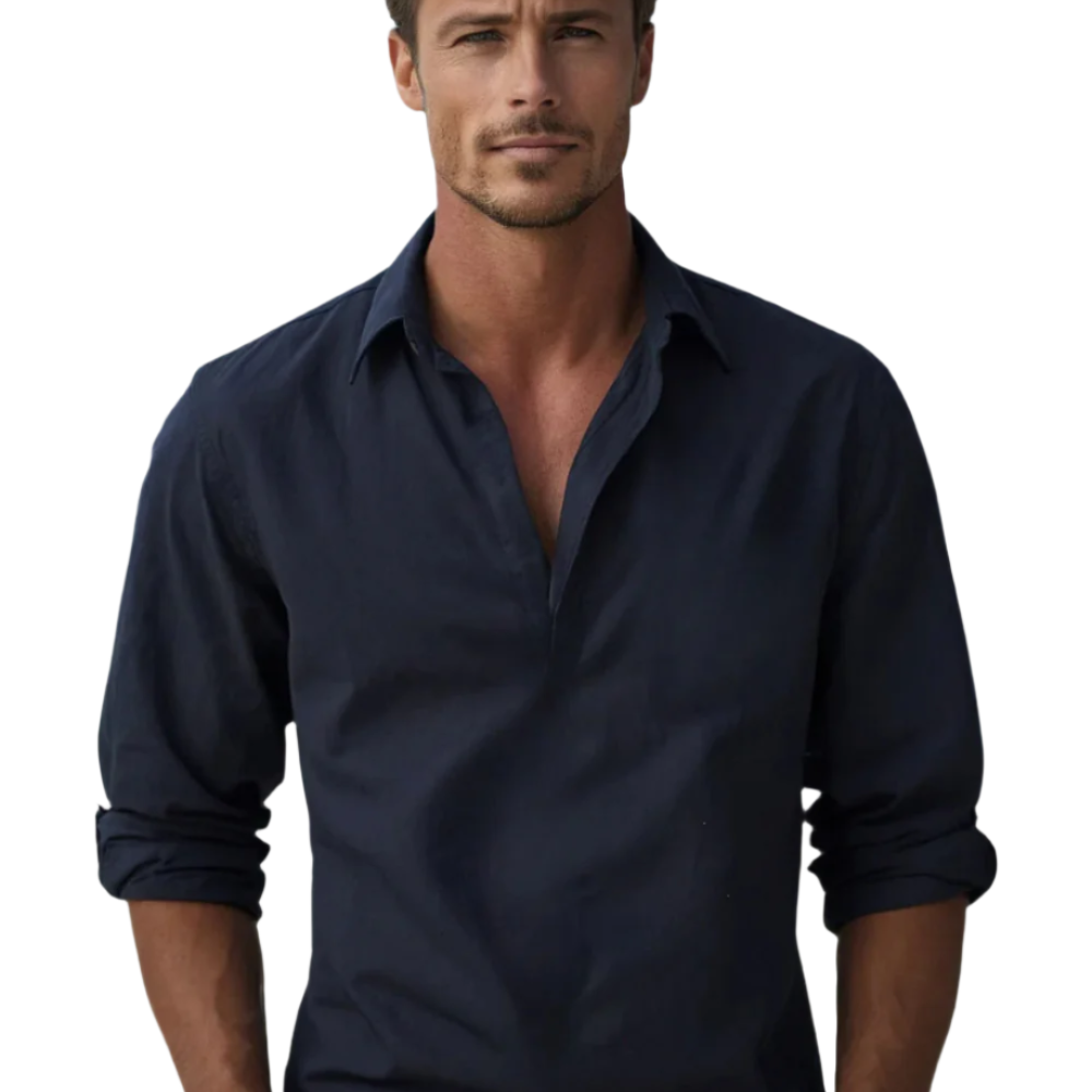Fiorenzo Cotton Shirt - barva Navy Blue - fotografie 1
