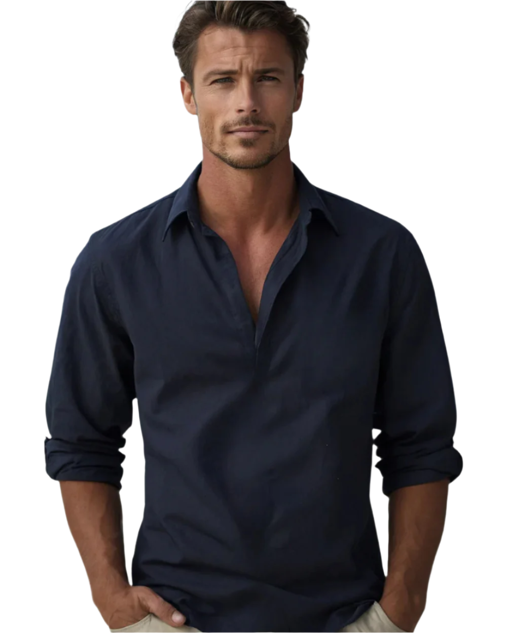 Fiorenzo Cotton Shirt - barva Navy Blue - fotografie 1