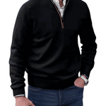 Casual Zip Sweater - barva černá - fotografie 1