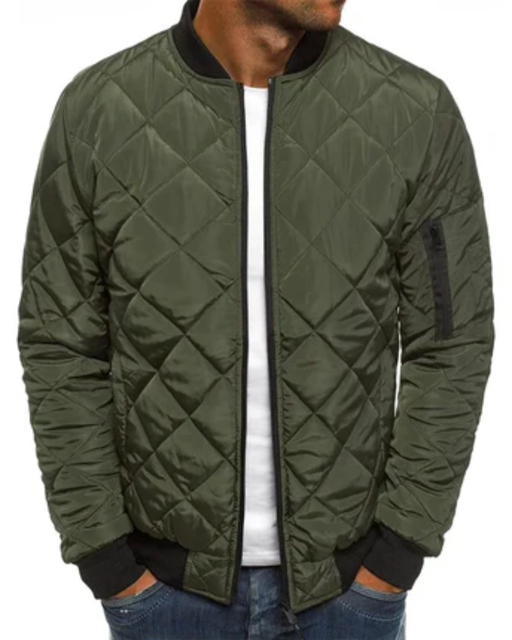 Casual Bomber Bunda - barva Army green - fotografie 1