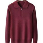 Gstaad Cashmere Quarter Zip Sweater - barva Bordeaux - fotografie 1