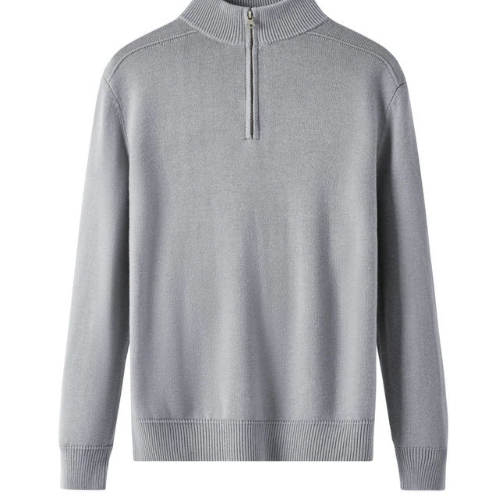 Capri Merino Wool Zip Sweater - barva šedá - fotografie 1