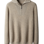 Portofino Cashmere Half Zip Sweater - barva béžová - fotografie 1