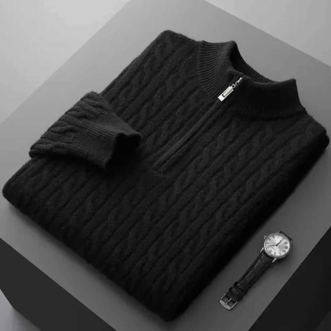 Deneb Cashmere Woven Half Zip - fotografie 4