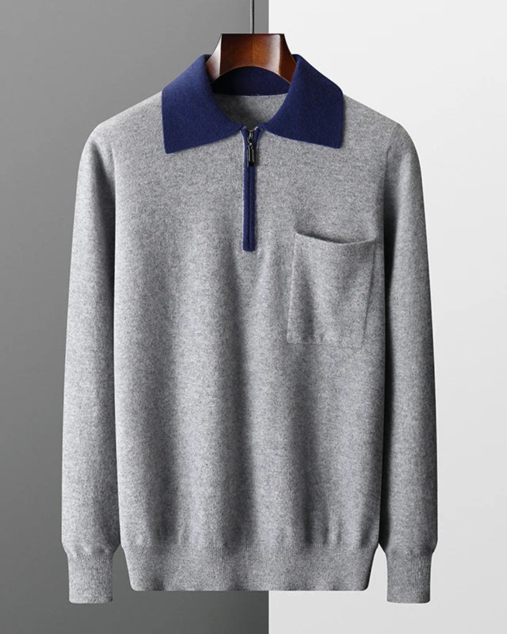 Castelle Cashmere Zip Up Polo - fotografie 3