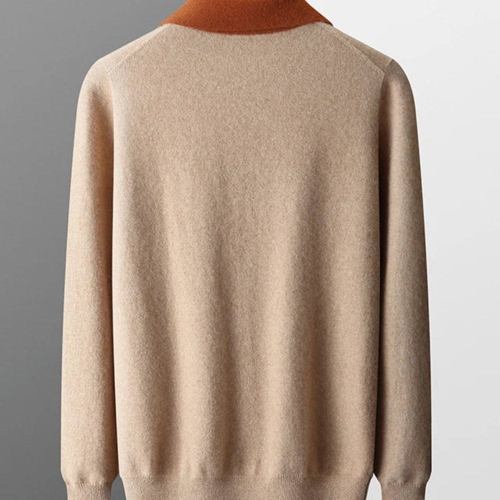 Castelle Cashmere Zip Up Polo - fotografie 2
