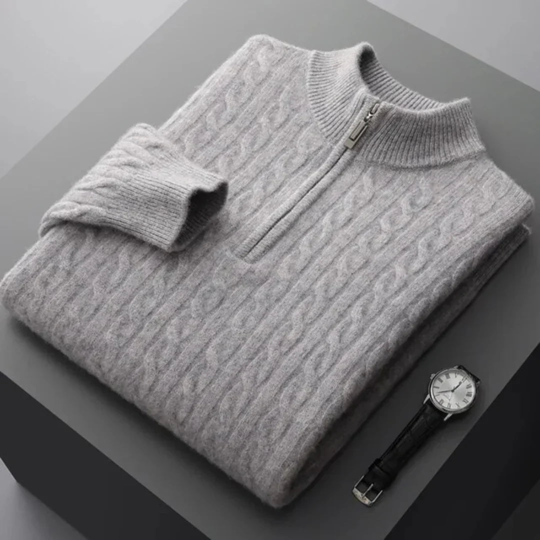 Deneb Cashmere Woven Half Zip - fotografie 5