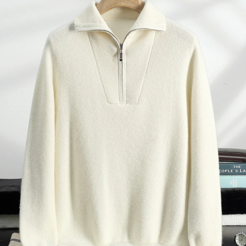 Portofino Cashmere Half Zip Sweater - fotografie 3