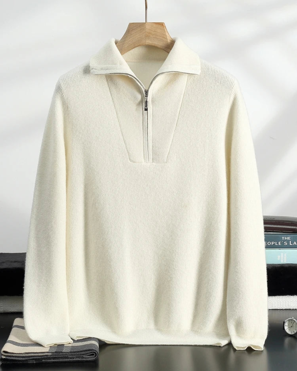 Portofino Cashmere Half Zip Sweater - fotografie 3