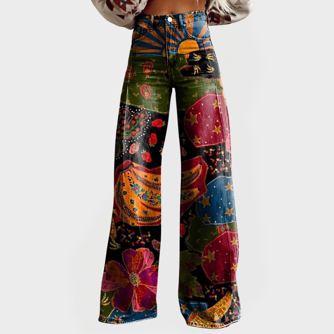 Kalhoty Zvonového Střihu S Psychedelickým Uměním Váš Styl