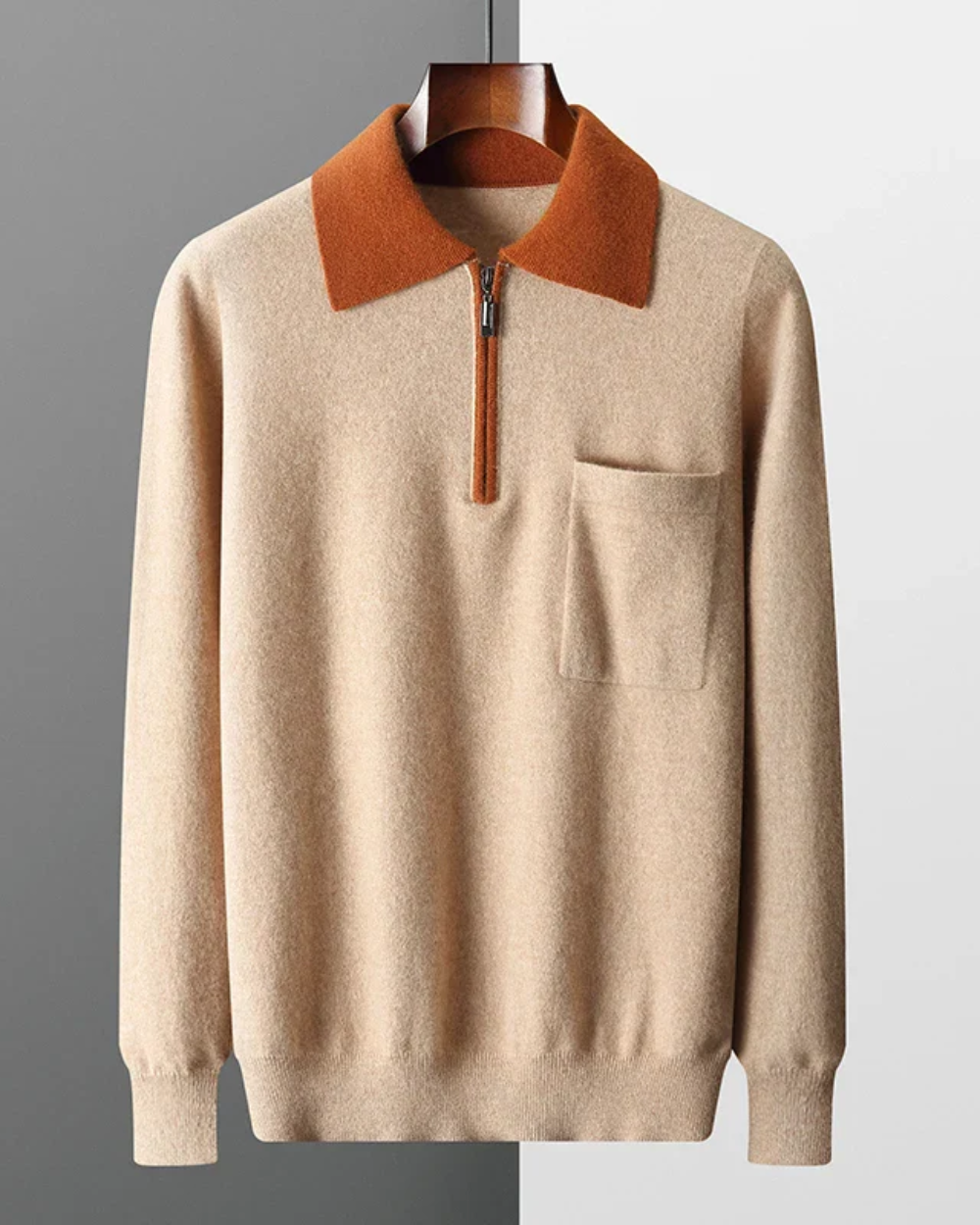 Castelle Cashmere Zip Up Polo - fotografie 4