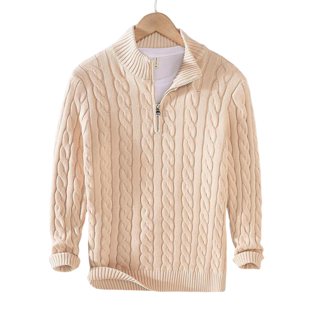 Givalli Zipped Sweater - barva béžová - fotografie 1