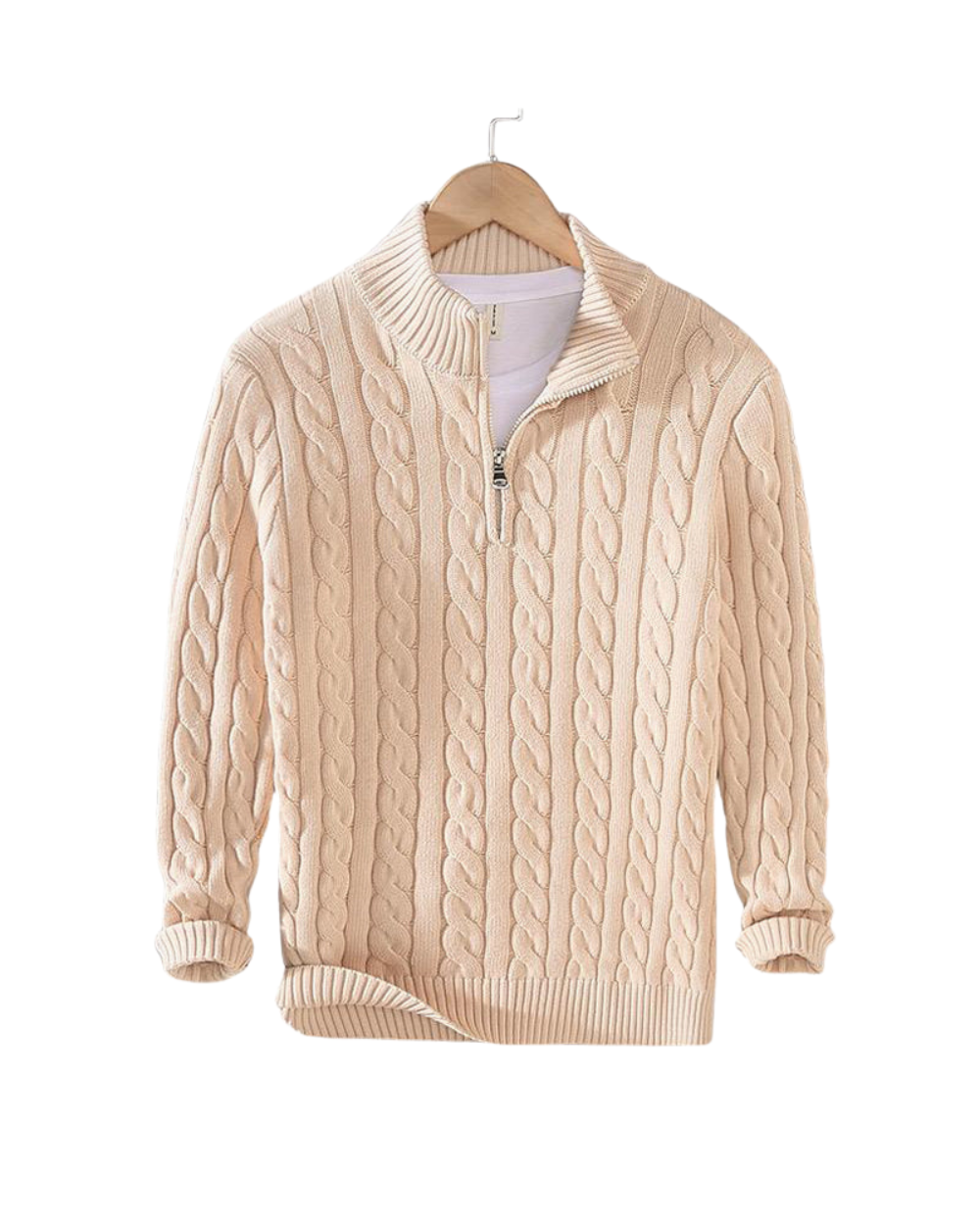 Givalli Zipped Sweater - barva béžová - fotografie 1