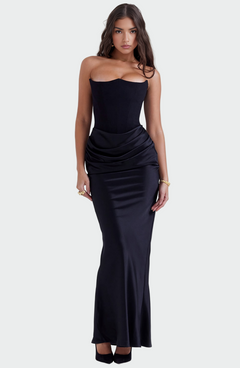 Leilani Elegantní Večerní Šaty Bezramenný Dekolt Maxi