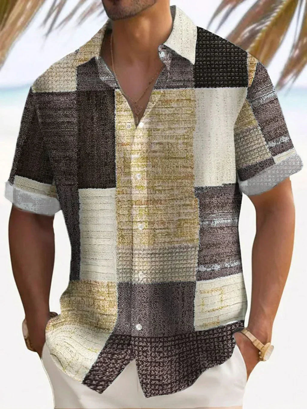 Elegantní Patchwork Košile - fotografie 2