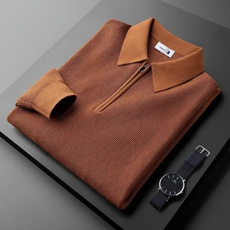 Elegant Men's Zip Sweater - fotografie 2