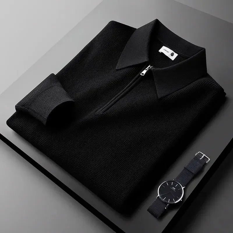 Elegant Men's Zip Sweater - fotografie 4