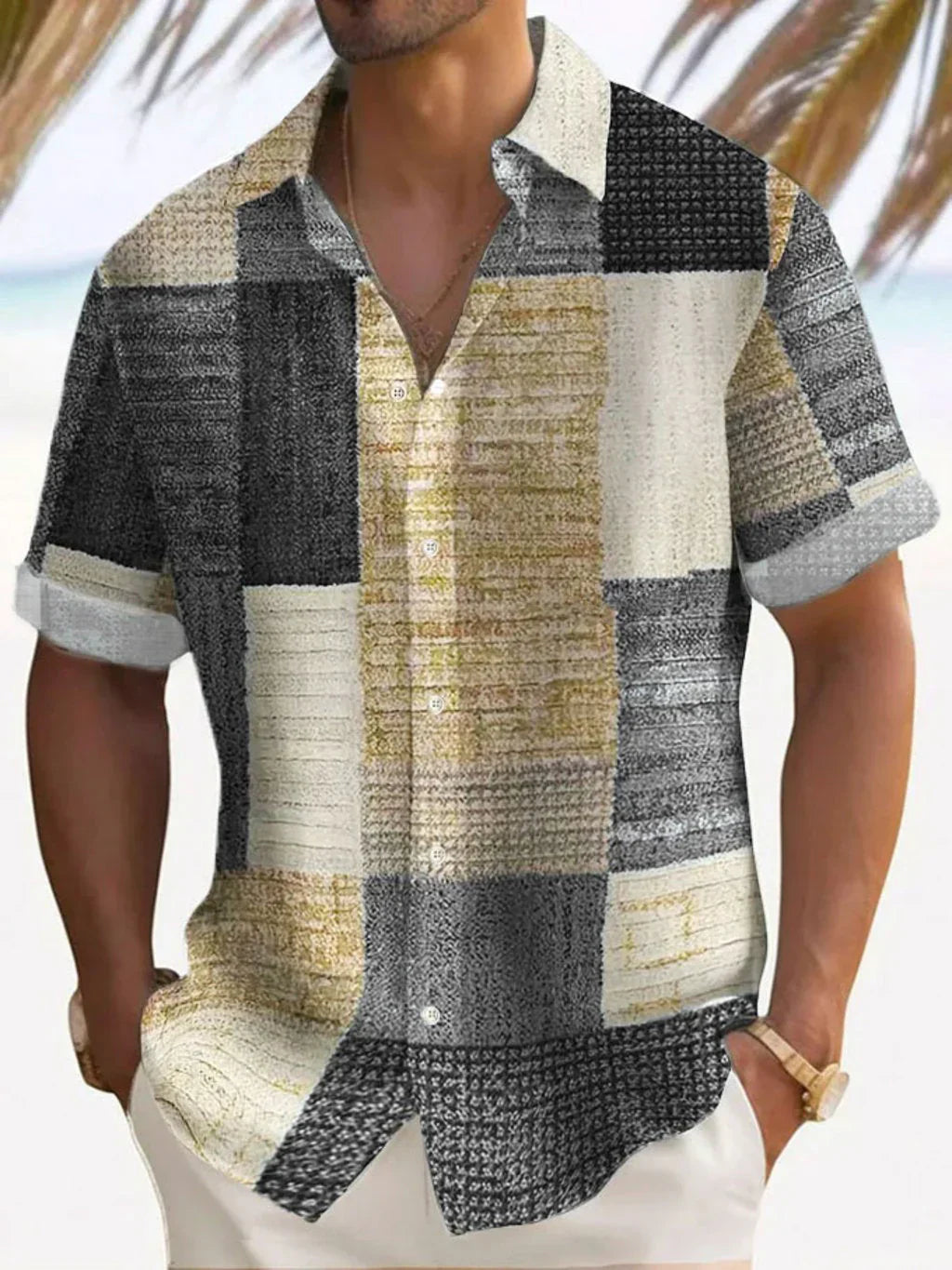 Elegantní Patchwork Košile - fotografie 4
