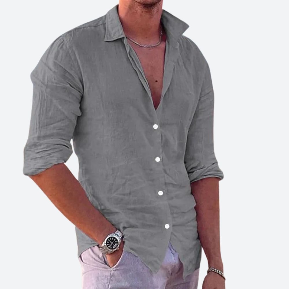 Casual Lněná Košile - fotografie 2