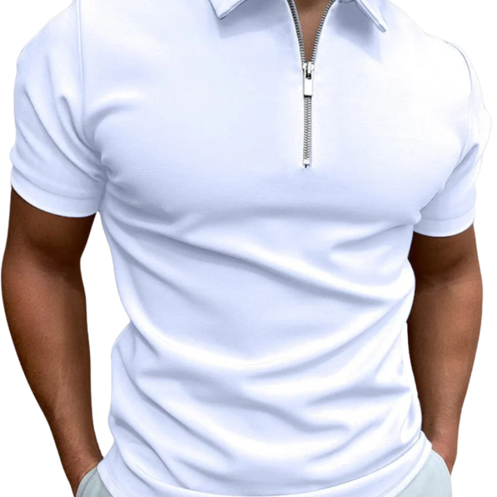 Zip Polo Shirt - barva černá - fotografie 1