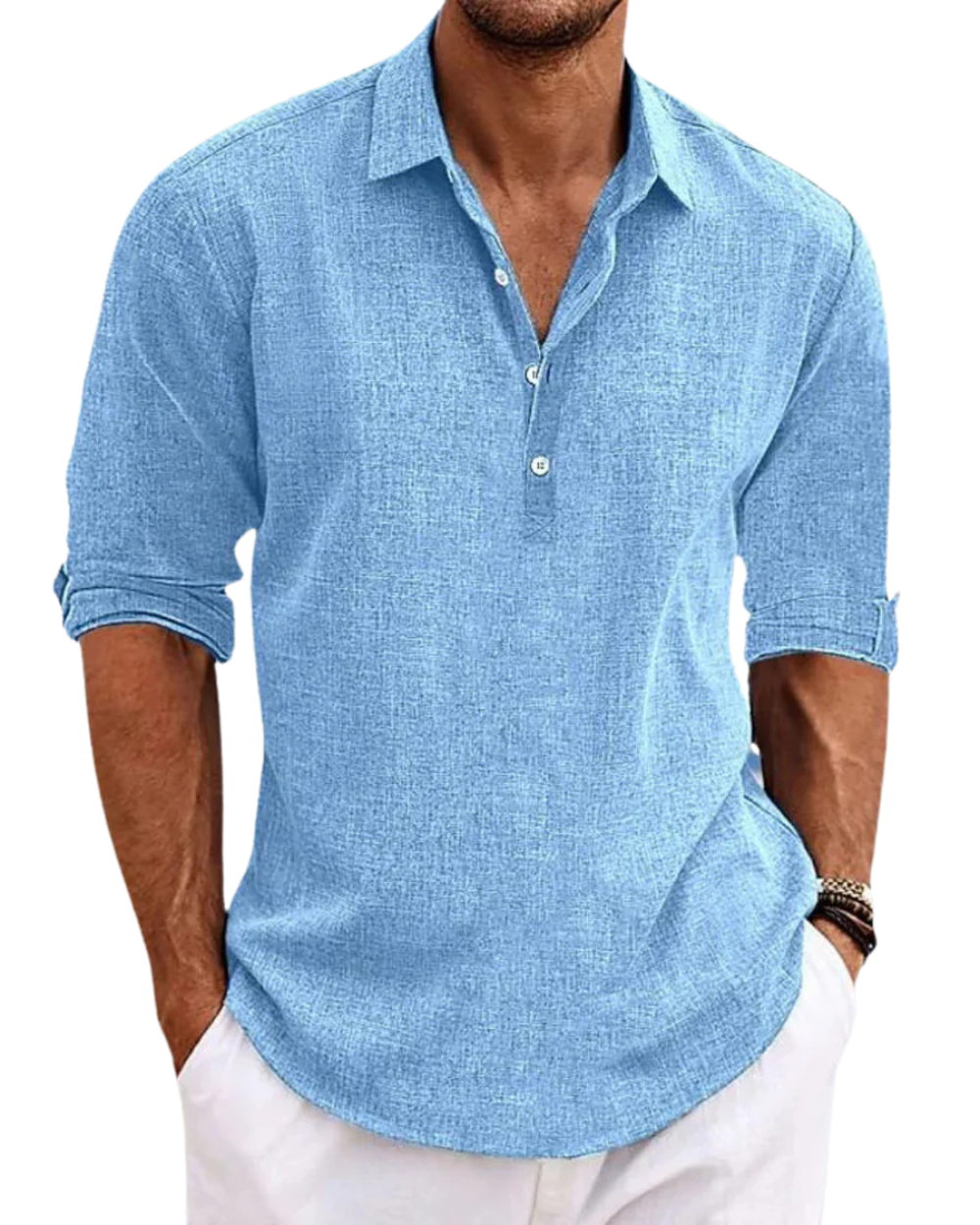 Sabbio Classic Cotton Shirt - barva modrá - fotografie 1