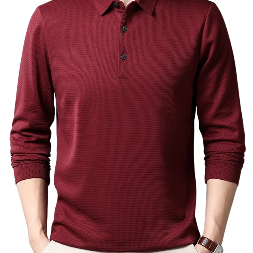 Elegantní Polo s Rukávem - barva Navy Blue - fotografie 1