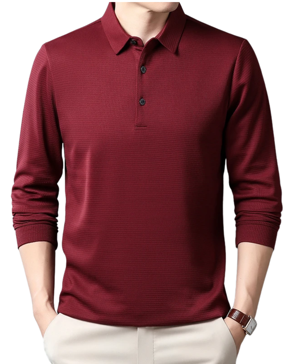 Elegantní Polo s Rukávem - barva Navy Blue - fotografie 1