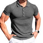 Elegantní Pruhované Polo - barva černá - fotografie 1