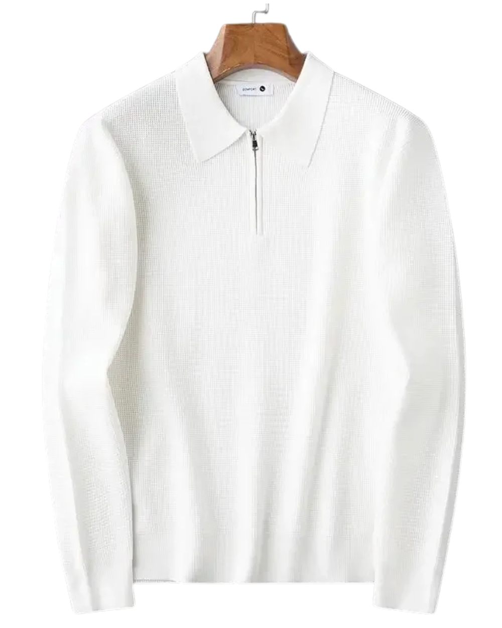 Elegant Men's Zip Sweater - barva hnědá - fotografie 1