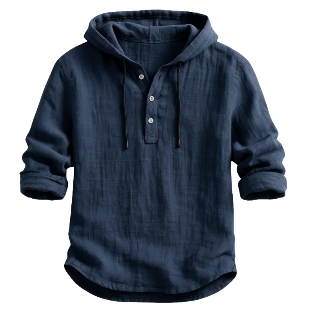 Elegantní Košile S Kapucí - barva Navy Blue - fotografie 1