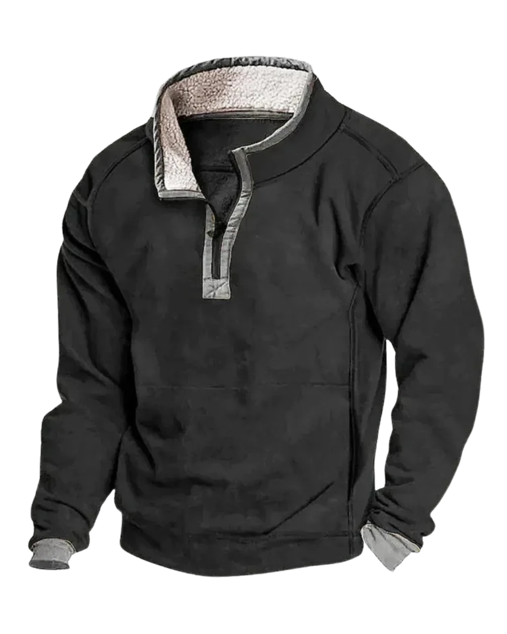 Fleece Zip Sweater - barva černá - fotografie 1