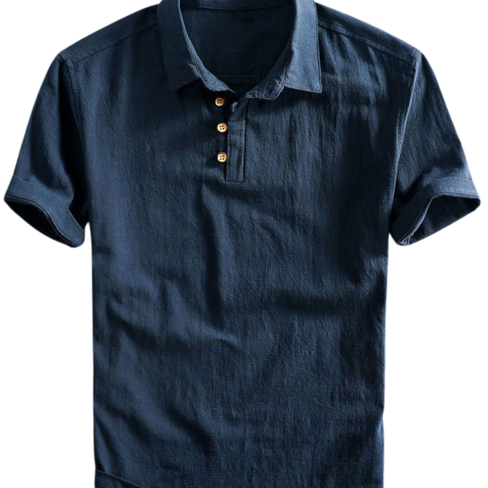 San Julian Lněné Polo - barva Dark Blue - fotografie 1
